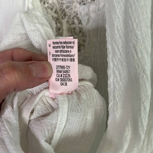 VICTORIA'S SECRET Boho Beach Pool Cover Up One Piece White Romper size Medium - Picture 12 of 13